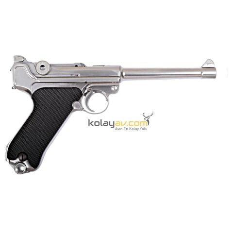 WE P08 Luger 6'' Silver Blowback Airsoft Tabanca (Greengas)