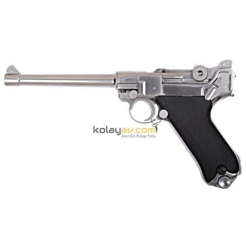 WE P08 Luger 6'' Silver Blowback Airsoft Tabanca (Greengas)