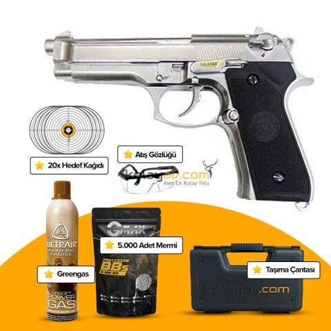 WE M92F Beretta F92 Full Metal Blowback Airsoft Tabanca (Greengas)