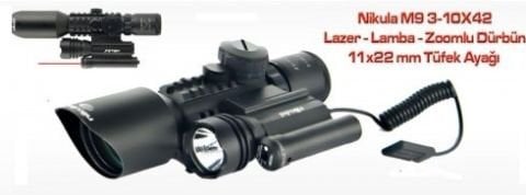 Nikula M9 3-10X42 Lazerli Lambalı Işıklı Tüfek Dürbünü