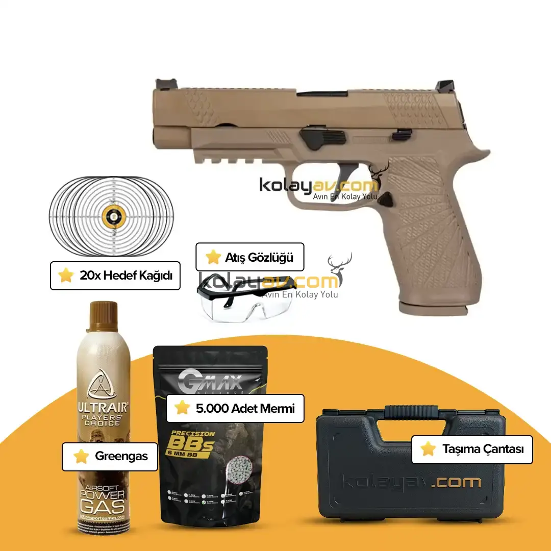WE F17 V2 Tan Blowback Airsoft Tabanca (Greengas)