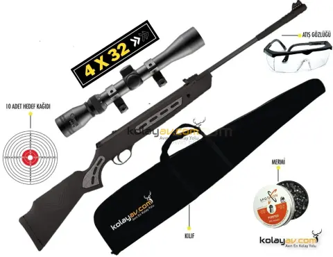 Hatsan Striker 1000S Havalı Tüfek, 4.5mm (Full Set) 4x32