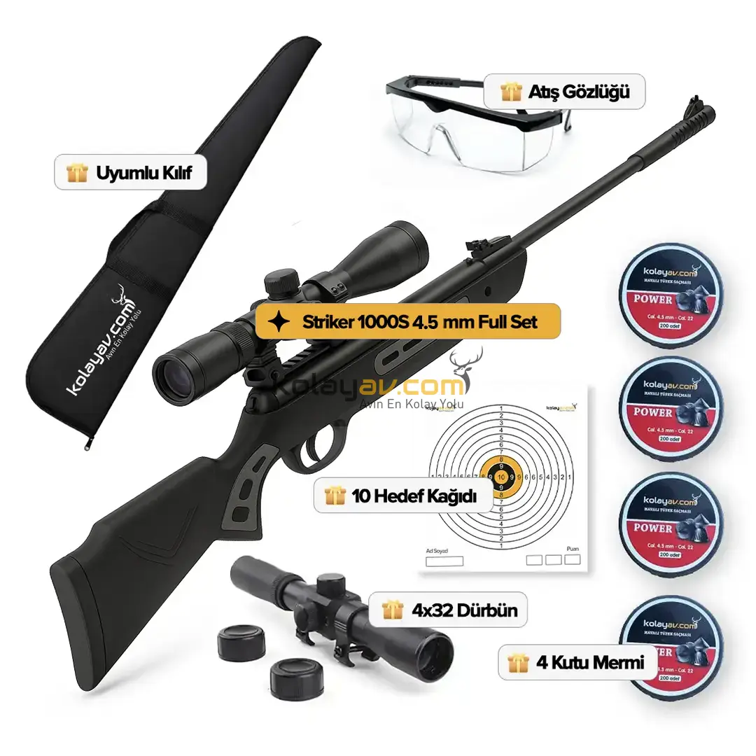 Hatsan Striker 1000S Havalı Tüfek, 4.5mm (Full Set) 4x32