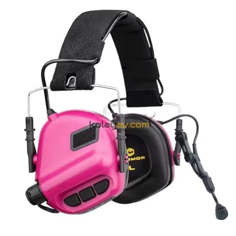 Earmor M32 MOD4 Mikrofonlu Aktif Koruma Atış Kulaklığı Pembe