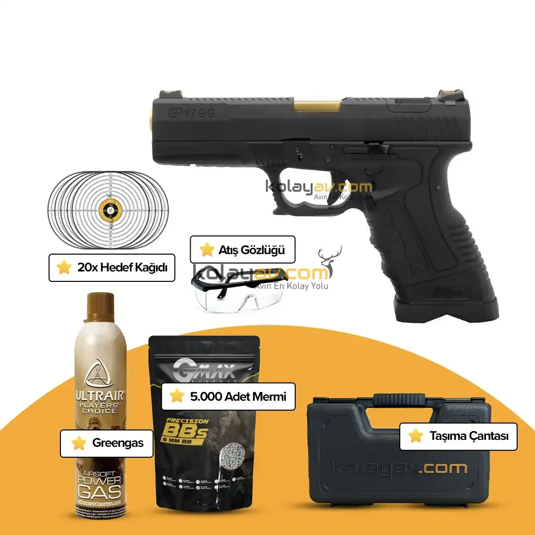 WE GP1799 T1 Blowback Airsoft Tabanca (Greengas)