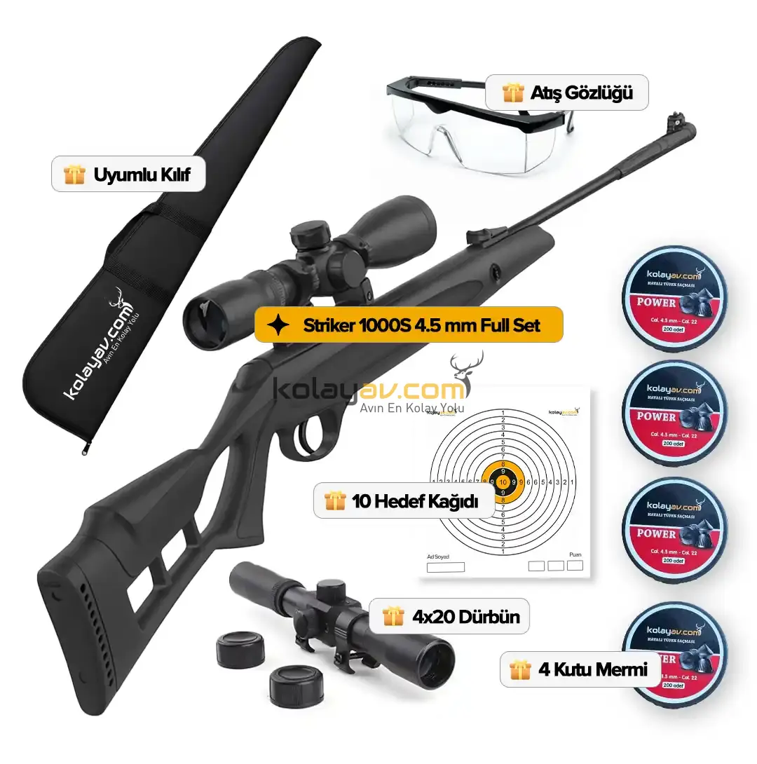 Hatsan Striker 1000S Havalı Tüfek, 4.5mm (Full Set)