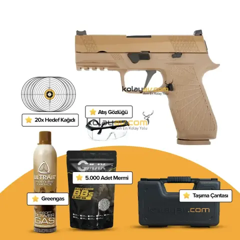 WE F18 V2 Tan Blowback Airsoft Tabanca (Greengas)