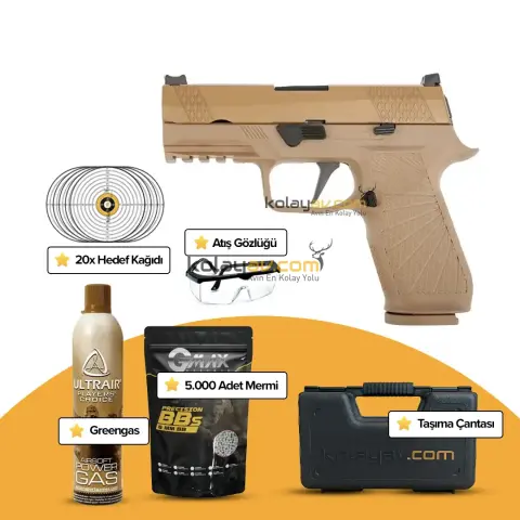 WE F18 V2 Tan Blowback Airsoft Tabanca (Greengas)