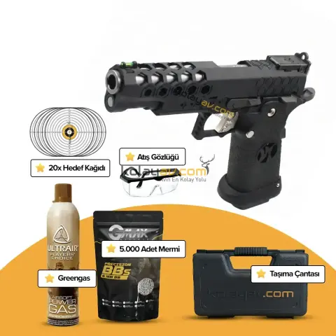 AW Custom 5.1 HEX-CUT Hi-Capa Blowback Airsoft Tabanca (Greengas)