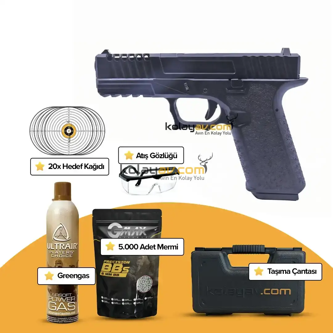 AW Custom Glock 17 ZEV Blowback Airsoft Tabanca (Greengas)