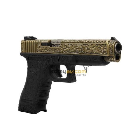 WE Glock 34 Ivory Gravürlü Blowback Airsoft Tabanca (Greengas)