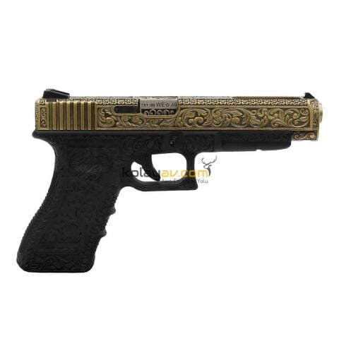 WE Glock 34 Ivory Gravürlü Blowback Airsoft Tabanca (Greengas)