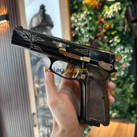 EKOL ES 66 Havalı Tabanca 4.5 mm - Parlak Siyah İşlemeli