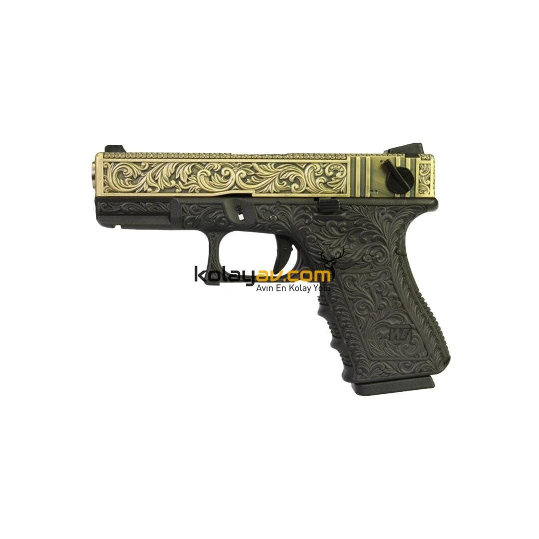 WE Glock 23 Ivory Gravürlü Blowback Airsoft Tabanca (Greengas)