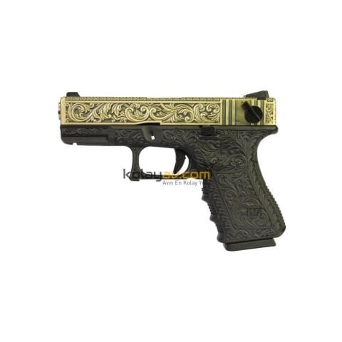 WE Glock 23 Ivory Gravürlü Blowback Airsoft Tabanca (Greengas)
