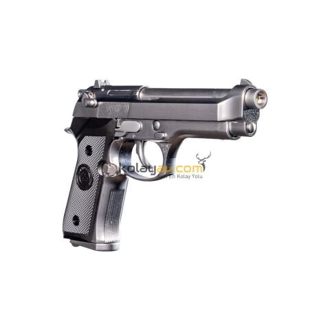 WE Beretta M92 Standart Gümüş Blowback Airsoft Tabanca (Greengas)