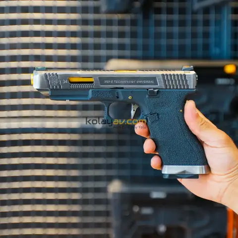 WE Glock 34 T1 Gümüş Blowback Airsoft Tabanca (Greengas)