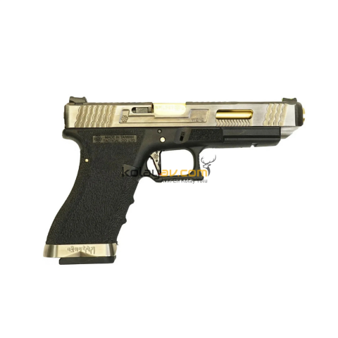 WE Glock 34 T1 Gümüş Blowback Airsoft Tabanca (Greengas)