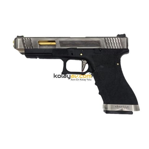 WE Glock 34 T1 Gümüş Blowback Airsoft Tabanca (Greengas)