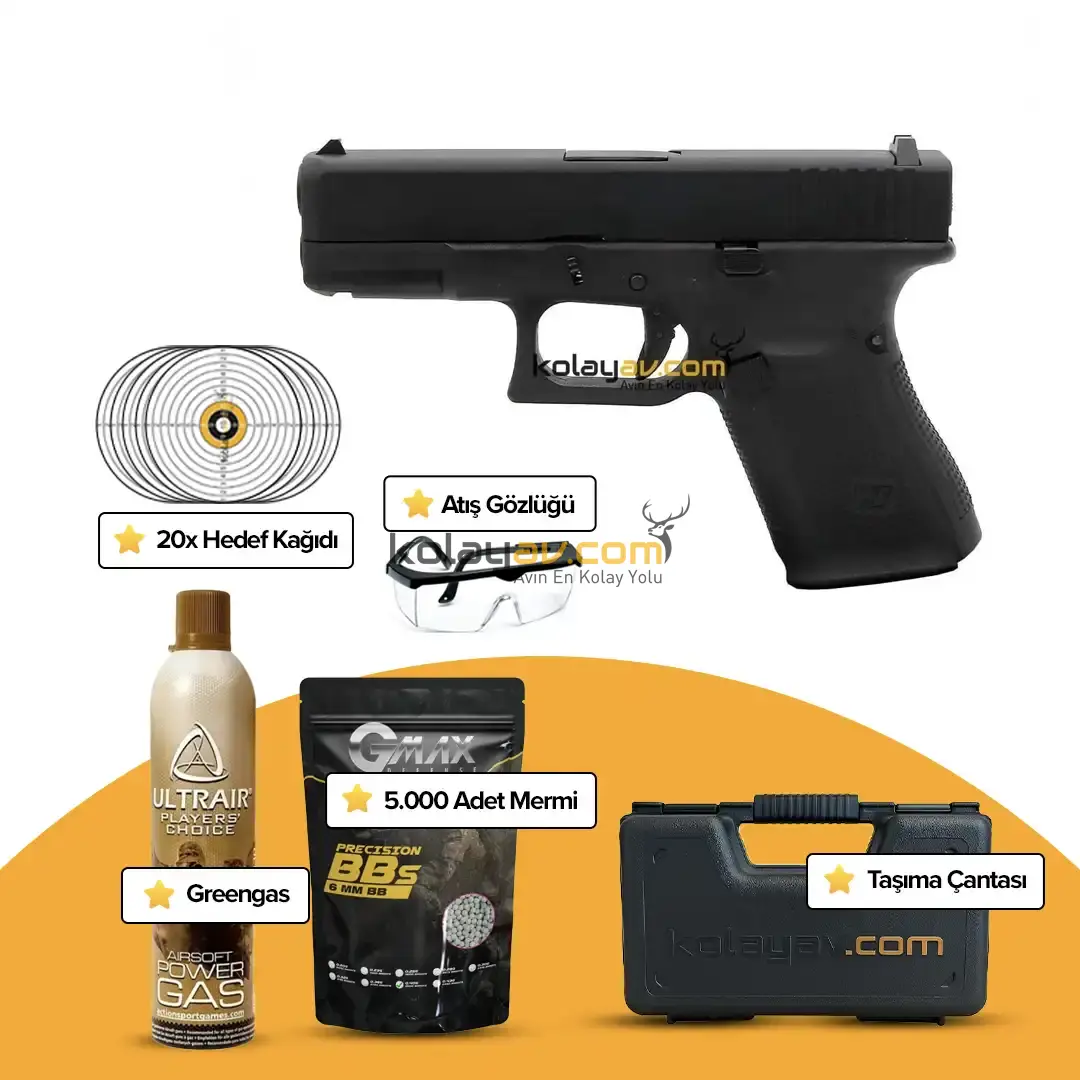 WE Glock 19 Gen5 Blowback Airsoft Tabanca (Greengas)