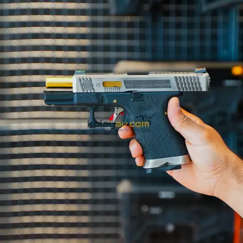 WE Glock 19 T1 Gümüş Blowback Airsoft Tabanca (Greengas)