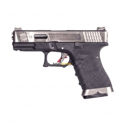 WE Glock 19 T1 Gümüş Blowback Airsoft Tabanca (Greengas)