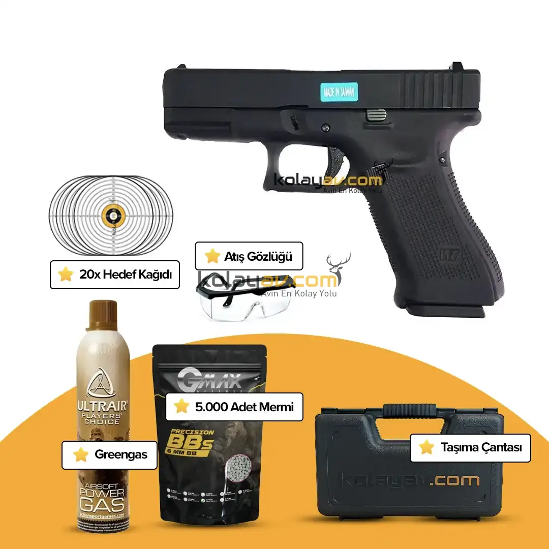 WE Glock 19 Gen5 Blowback Airsoft Tabanca (Greengas)