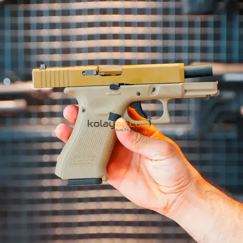 WE Glock 19X Gen5 Tan Blowback Airsoft Tabanca (Greengas)