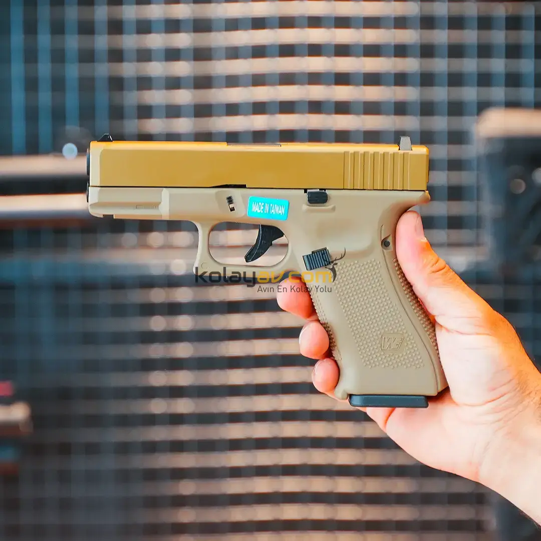 WE Glock 19X Gen5 Tan Blowback Airsoft Tabanca (Greengas)