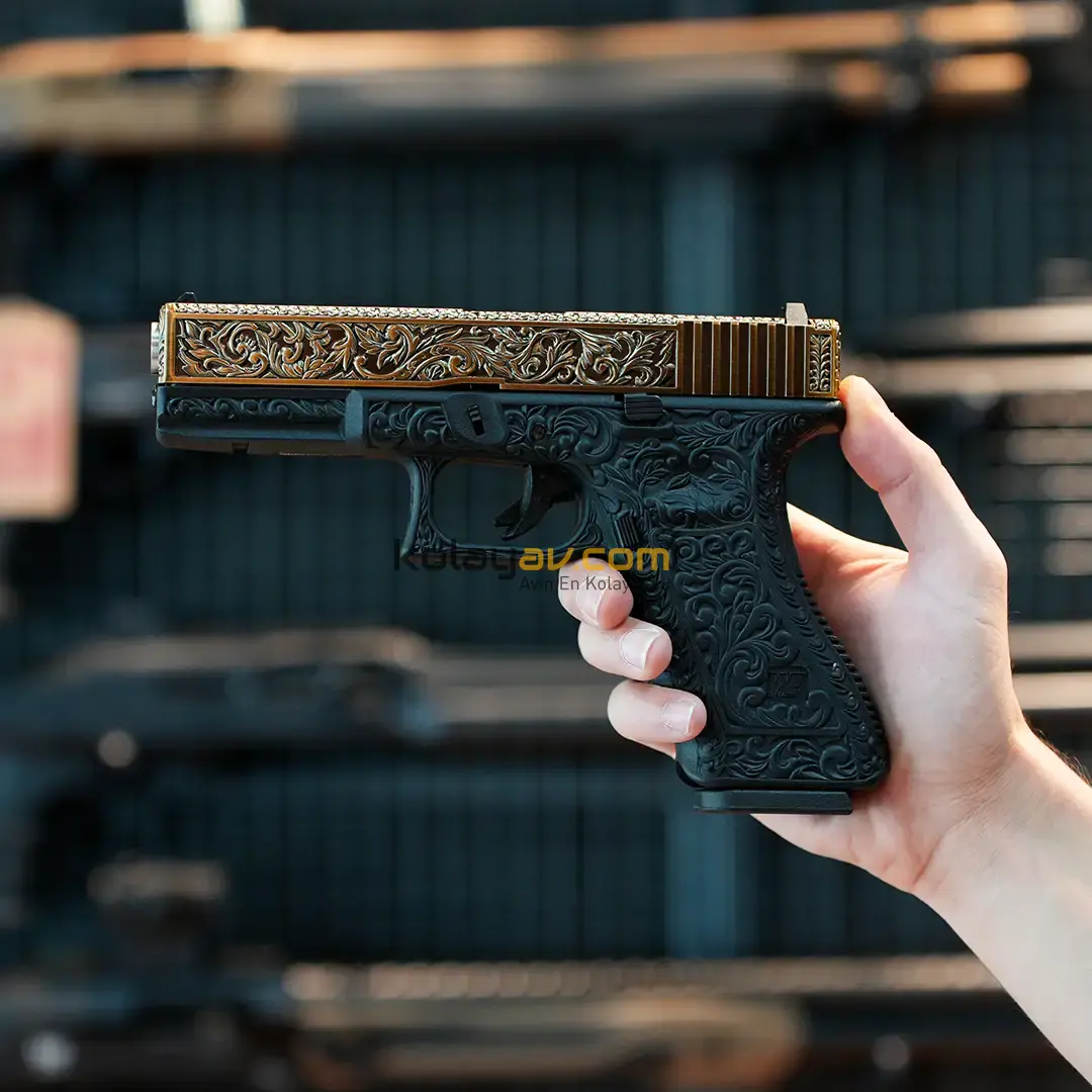 WE Glock 17 Ivory Gravürlü Blowback Airsoft Tabanca (Greengas)