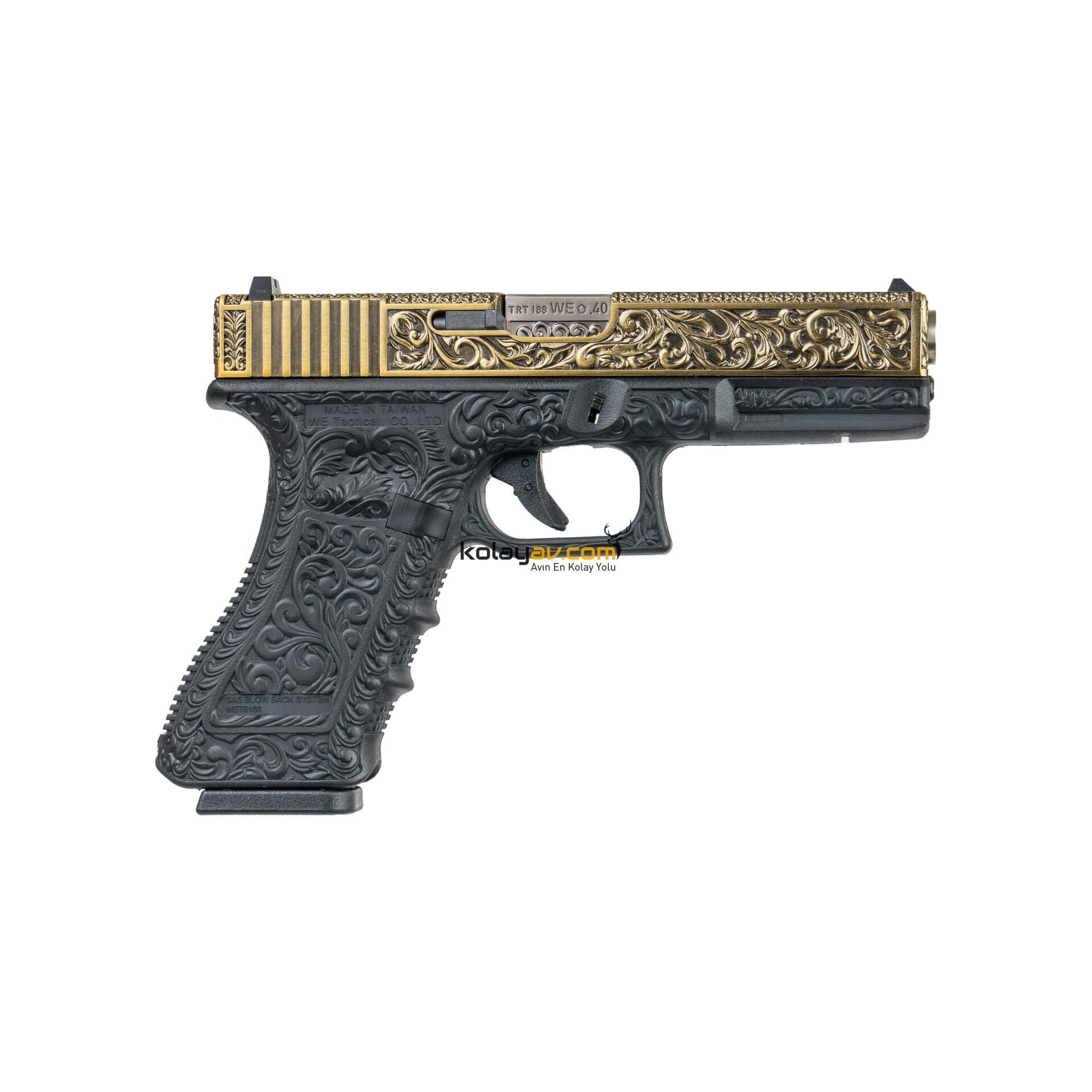 WE Glock 17 Ivory Gravürlü Blowback Airsoft Tabanca (Greengas)