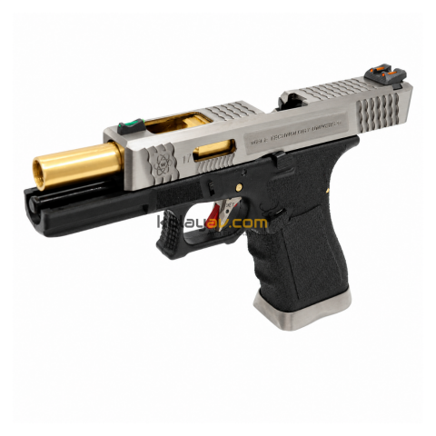 WE Glock 17 T1 Gümüş Blowback Airsoft Tabanca (Greengas)