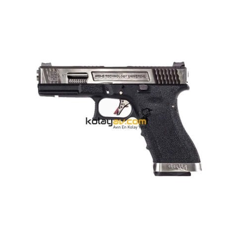 WE Glock 17 T1 Gümüş Blowback Airsoft Tabanca (Greengas)