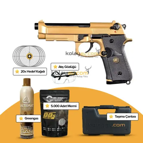 WE Beretta M9A1 Navy Edition Blowback Airsoft Tabanca (Greengas)