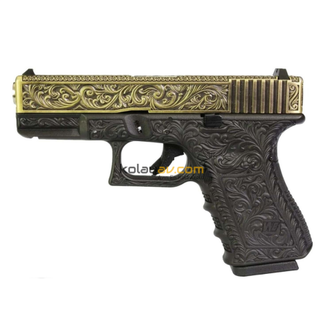 We Glock 19 Ivory Gravürlü Blowback Airsoft Tabanca