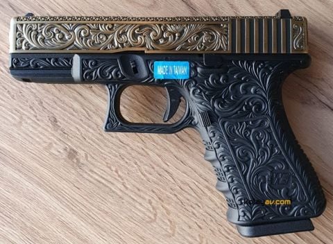 We Glock 19 Ivory Gravürlü Blowback Airsoft Tabanca