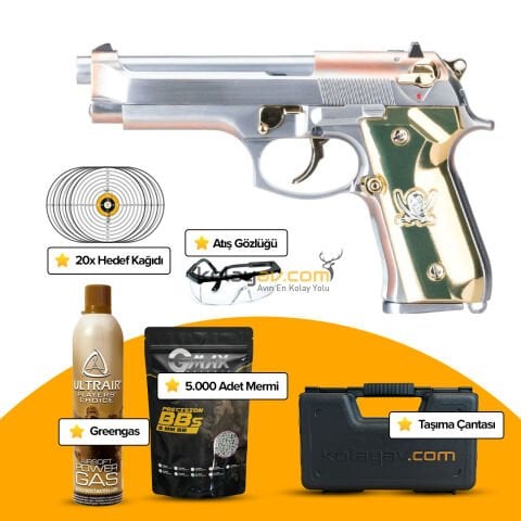 WE M92F ''Calico Jack'' Full Metal Blowback Airsoft Tabanca (Greengas)