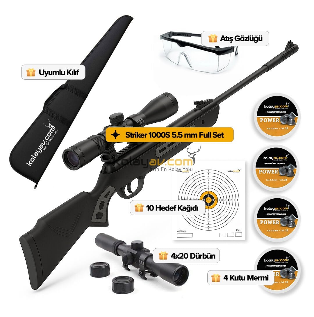 Hatsan Striker 1000S Havalı Tüfek, 5.5mm (Full Set)