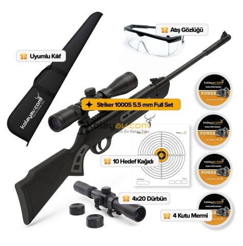 Hatsan Striker 1000S Havalı Tüfek, 5.5mm (Full Set)