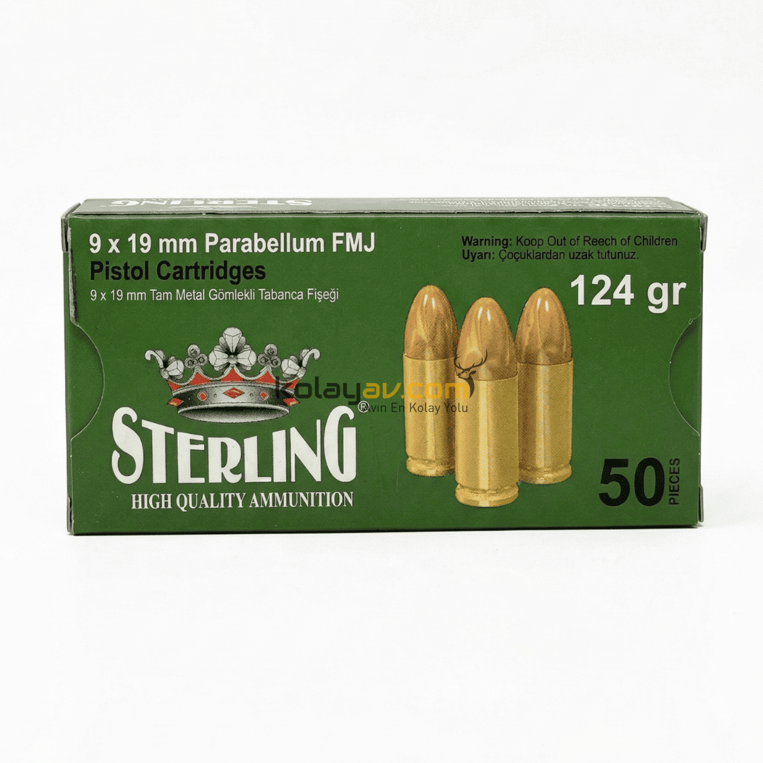 Sterling 9x19mm Parabellum 124 Gr Tabanca Mermisi (FMJ-124 GRN)