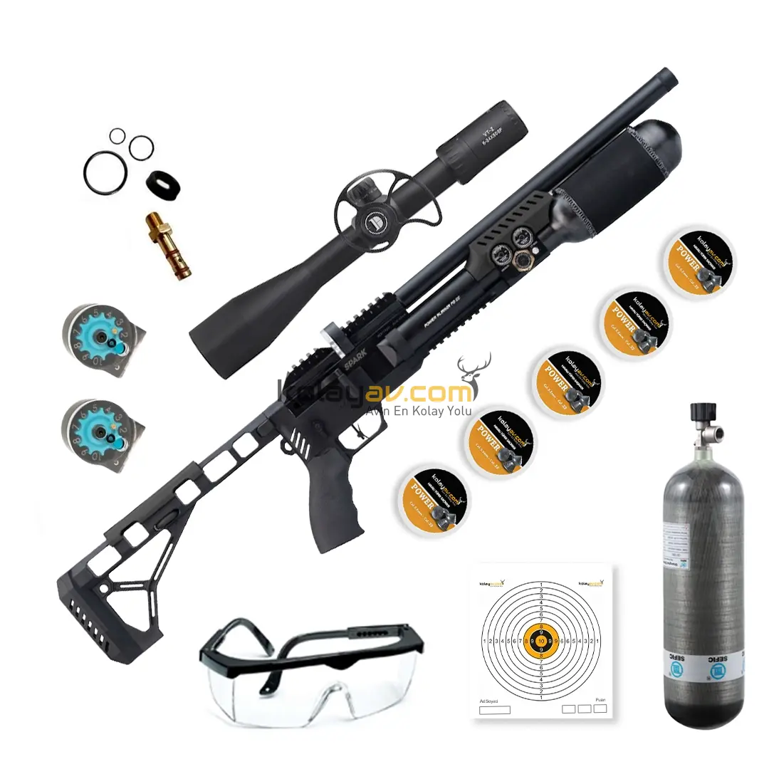 Huğlu Effecto Spark CR 350 Compact PCP Havalı Tüfek 6.35mm (Carbon Set)