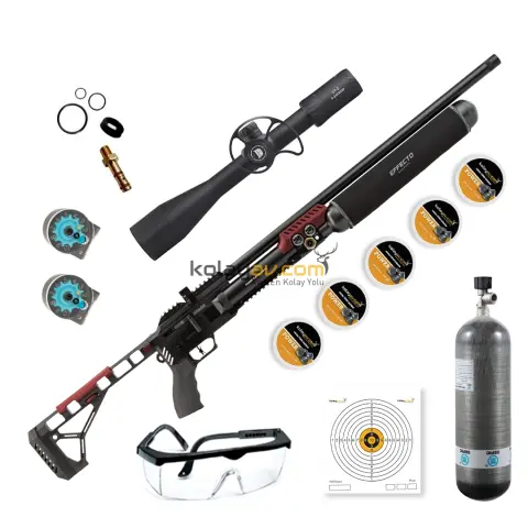Huğlu Effecto Spark CR 700 Kırmızı PCP Havalı Tüfek 6.35mm (Carbon Set)