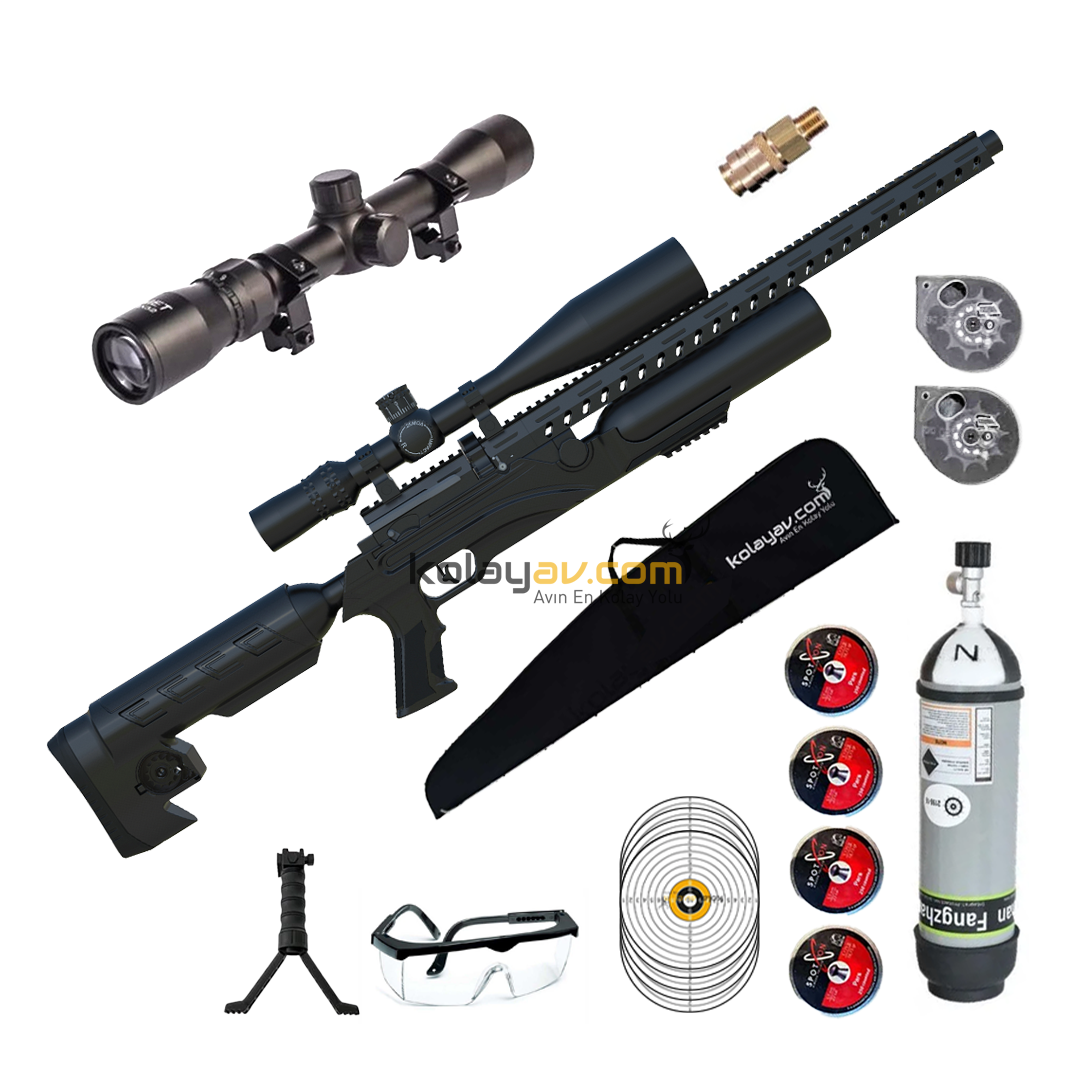Niksan Escalade-T PCP Havalı Tüfek 5.5mm Dürbün + Scuba (Full Set)