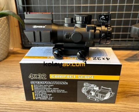 Spike 4x32 Kompakt Fiber Optik Dürbün - Işıklı
