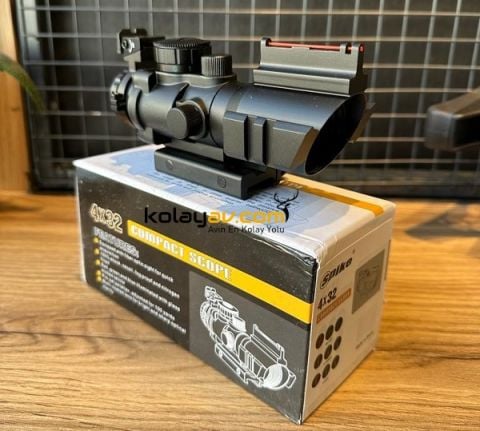 Spike 4x32 Kompakt Fiber Optik Dürbün - Işıklı