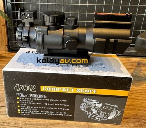 Spike 4x32 Kompakt Fiber Optik Dürbün - Işıklı