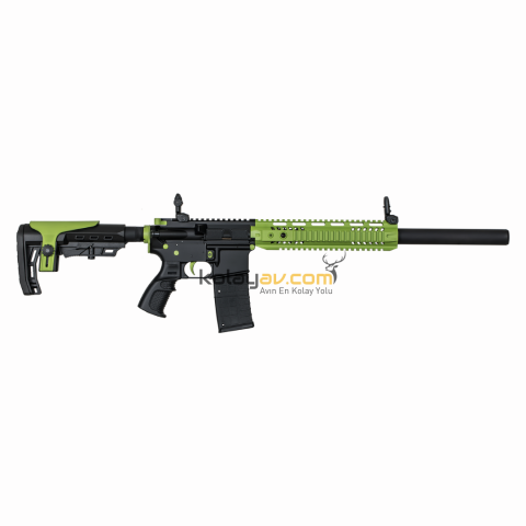 Aksa Crossfire T-14 Yeşil Siyah 36 Kalibre Şarjörlü Otomatik Av Tüfeği