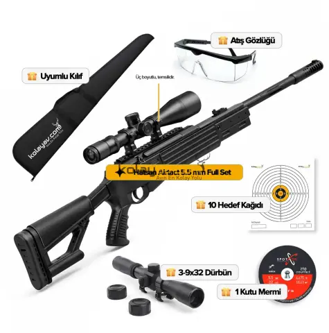 Hatsan Airtact Havalı Tüfek, 5.5mm (Full Set) 3-9x32
