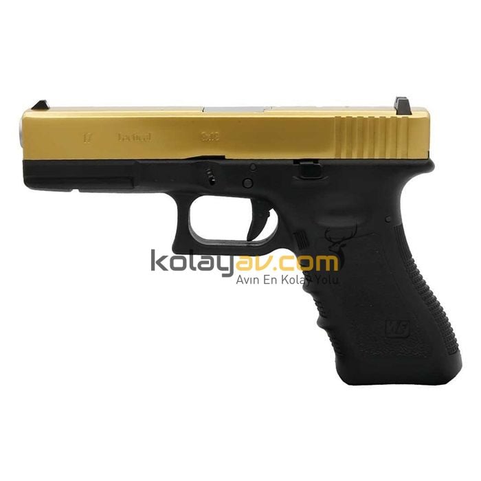 We Glock 17 Gen3 Titanium Gold Blowback Airsoft Tabanca Greengas