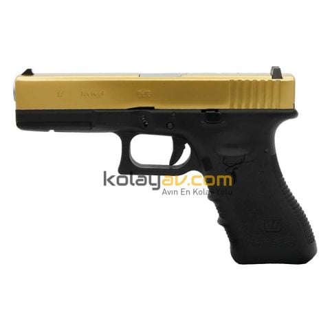 We Glock 17 Gen3 Titanium Gold Blowback Airsoft Tabanca Greengas